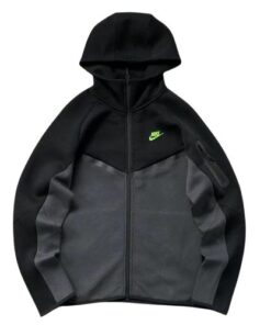 Polerón NIKE TECH FLEECE "Negro/Gris Oscuro" Algodón Real
