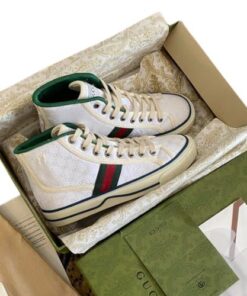 Zapatillas Gucci Tennis 1977 High Top GG "Blanca" + CAJA