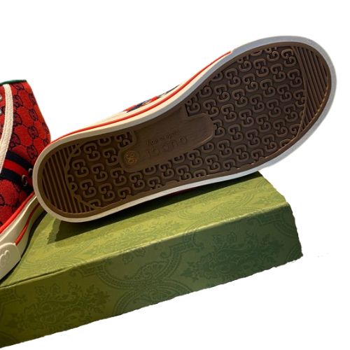 Zapatillas Gucci Tennis 1977 High Top GG "Roja" + CAJA - Imagen 2