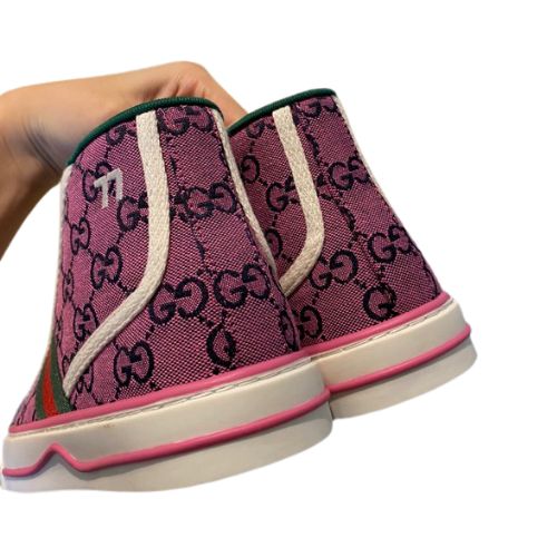 Zapatillas Gucci Tennis 1977 High Top GG "Rosa" + CAJA - Imagen 2