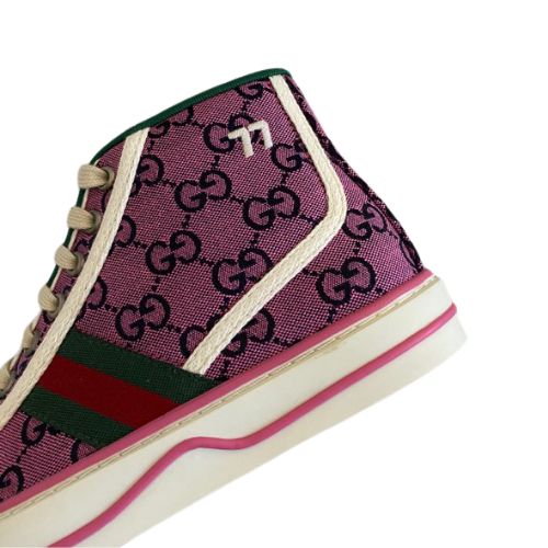 Zapatillas Gucci Tennis 1977 High Top GG "Rosa" + CAJA - Imagen 4