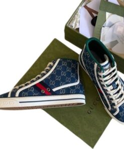 Zapatillas Gucci Tennis 1977 High Top GG "Azul" + CAJA
