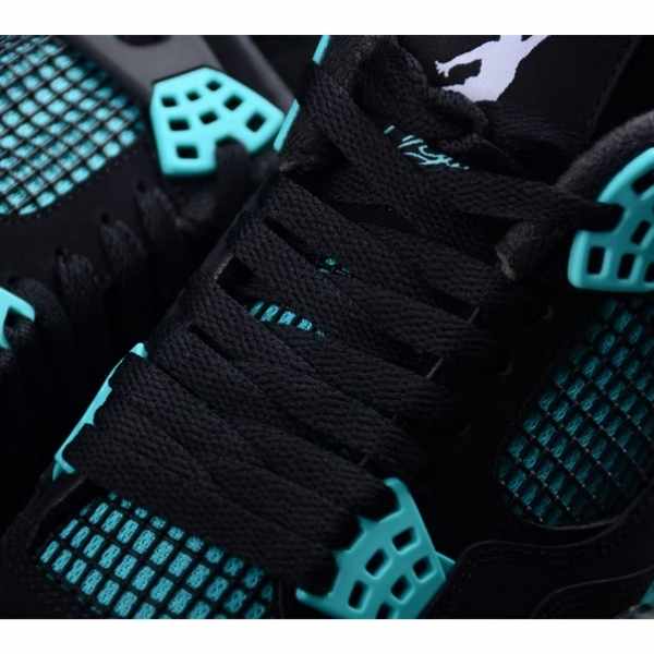 Air Jordan Retro 4 "Tiffany Blue" Negro Celeste - Imagen 4