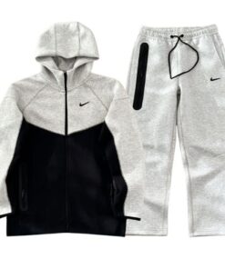 Conjunto NIKE TECH x NOCTA "Gris/Negro" Algodón ALTA CALIDAD