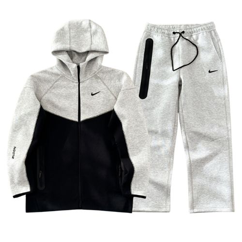 Conjunto NIKE TECH x NOCTA "Gris/Negro" Algodón ALTA CALIDAD