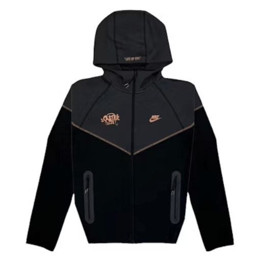 Polerón NIKE TECH x SYNAWORLD CENTRAL CEE "Negro/Gris" Algodón Mejor Calidad