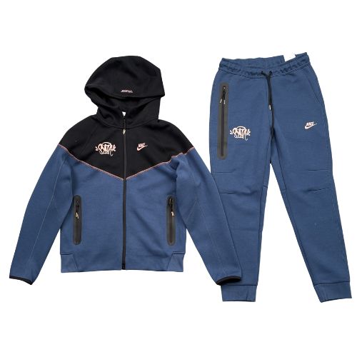 Conjunto NIKE TECH x SYNA CENTRAL CEE "Negro/Azul" Algodón ALTA CALIDAD