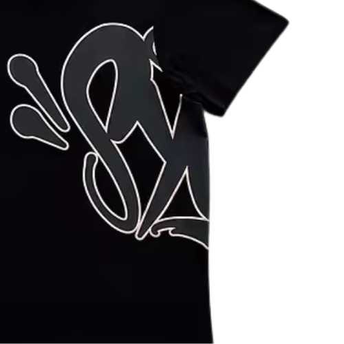 Polera SYNA WORLD "Negro Rosa ROSE GOLD" Algodón + BOLSA y STICKERS - Imagen 2