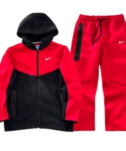 Conjunto NIKE TECH x NOCTA "Rojo/Negro" Algodón ALTA CALIDAD