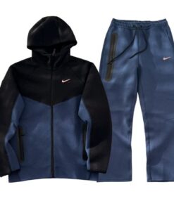 Conjunto NIKE TECH x NOCTA "Negro/Azul" Algodón ALTA CALIDAD