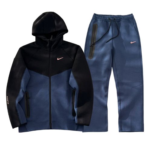 Conjunto NIKE TECH x NOCTA "Negro/Azul" Algodón ALTA CALIDAD