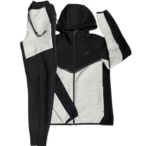 Conjunto NIKE TECH Fleece "Negro/Gris" 2025 Algodon Real