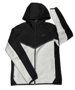 Polerón NIKE TECH FLEECE "Negro/Gris" 2025 Algodón Real