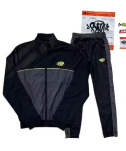 Conjunto SYNA WORLD CORTAVIENTO "Negro/Amarillo" + BOLSA Y STICKERS