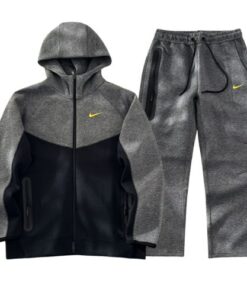 Conjunto NIKE TECH x NOCTA "Gris Oscuro/Negro" Algodón ALTA CALIDAD