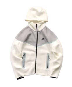 Polerón NIKE TECH 2025 "REFLECTANTE" Algodón Premium Gris/Blanco