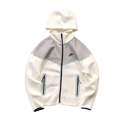 Polerón NIKE TECH 2025 "REFLECTANTE" Algodón Premium Gris/Blanco