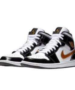 Air Jordan Retro 1 "Patent Gold" Blanco Negro