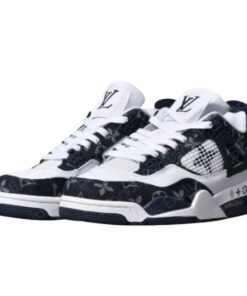 Air Jordan Retro 4 LV LOUS VUITTON "White Blue Blancas Azul"
