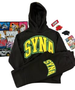 Conjunto SYNA WORLD Invierno "Negro/Amarillo Verde" + ACCESORIOS Algodón Real