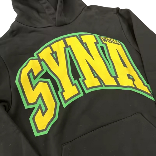 Polerón SYNA WORLD "Negro/Amarillo Verde" + ACCESORIOS Algodón Real - Imagen 2