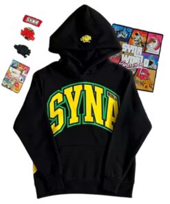 Polerón SYNA WORLD "Negro/Amarillo Verde" + ACCESORIOS Algodón Real