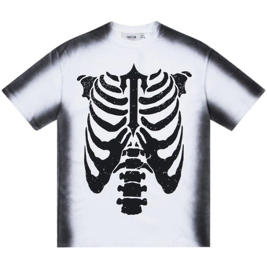 Polera TRAPSTAR Esqueleto Skeleton Manga Corta "Blanca/Negra" - Imagen 2