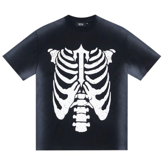 Polera TRAPSTAR Esqueleto Skeleton Manga Corta "Blanca/Negra" - Imagen 4
