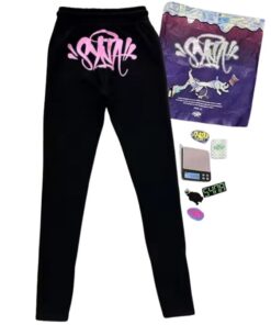 Pantalón Buzo SYNA WORLD "Negro/Rosa" Algodón + BOLSA y STICKERS