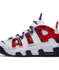 Nike Air More UPTEMPO "White Blue Red Navy Camo" Rojo Blanco