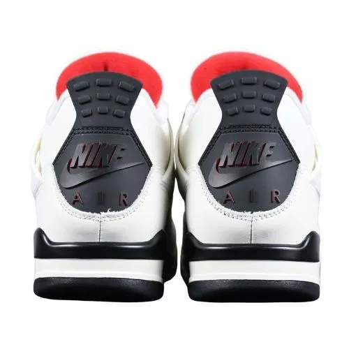 Air Jordan Retro 4 "Flight Club Sail/Black University Red" Blanco Rojo - Imagen 3