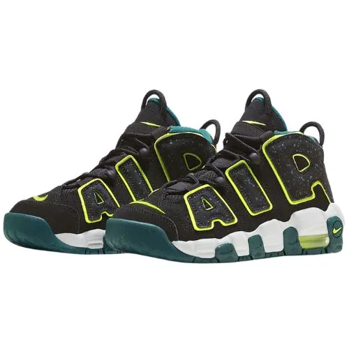Nike Air More Uptempo Low "Geode Cian Black Teal Clear Jade Volt" Negro Verde - Imagen 2