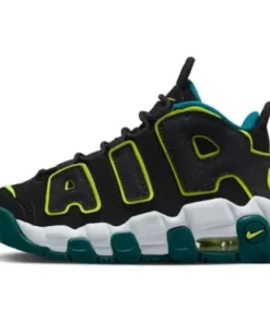 Nike Air More Uptempo Low "Geode Cian Black Teal Clear Jade Volt" Negro Verde