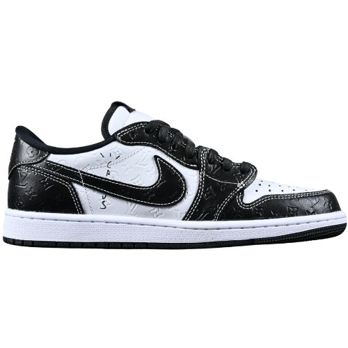 Air Jordan Retro 1 LV TRAVIS SCOTT Cactus Jack Low "Panda Monograma" Louis Vuitton Negro Blanco - Imagen 3
