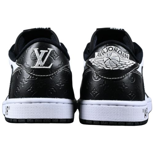 Air Jordan Retro 1 LV TRAVIS SCOTT Cactus Jack Low "Panda Monograma" Louis Vuitton Negro Blanco - Imagen 2