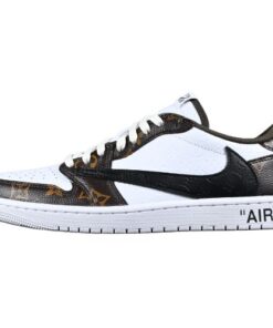 Air Jordan Retro 1 LV TRAVIS SCOTT Low "MOCHA White & Brown" Louis Vuitton