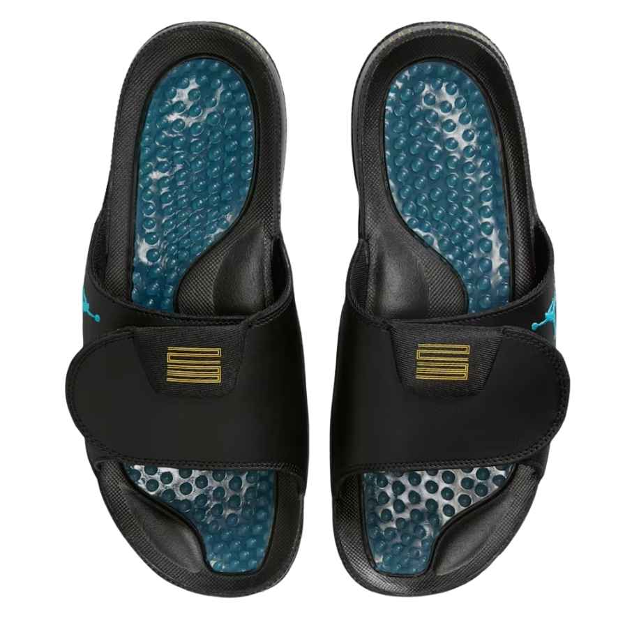 Sandalias Chalas NIKE JORDAN - "Negro/Celeste" + CAJA - Imagen 3