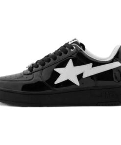 BAPEA A Bathing Ape Sta Patent Leather Black White