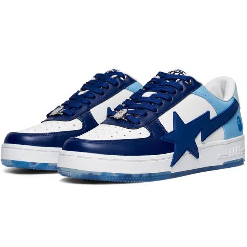 A Bathing Ape Bape Sta OS "Blanco y Azul" "Piel De Becerro" - Imagen 2