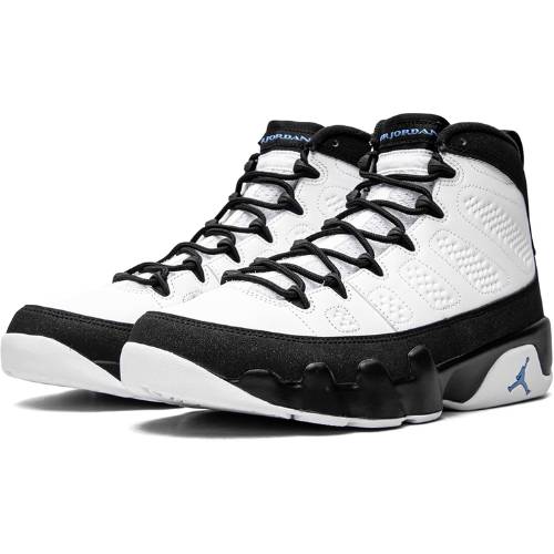 Air Jordan Retro 9 "University Blue" Blanco Negro y Azul Universitario - Imagen 2