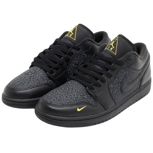 Nike Air Jordan 1 Retro Low SE "Elephant Print" Black Gold Negro Dorado - Imagen 2